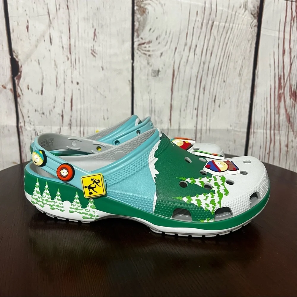 Crocs x South Park Classic Clog with 8 character jibbitz ins mens Size 10 NIB